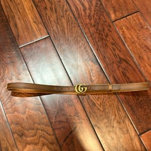 Brown Leather Double G gucci belt
